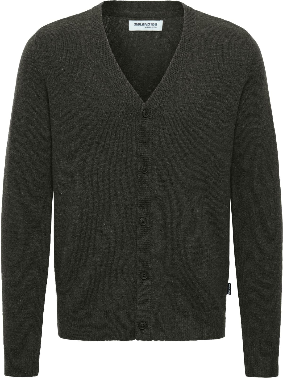 Strickjacke BLEND "Strickjacke BHBranko", Herren, Gr. XXL, grau (deep depths melange), Strickjacken Strickjacke