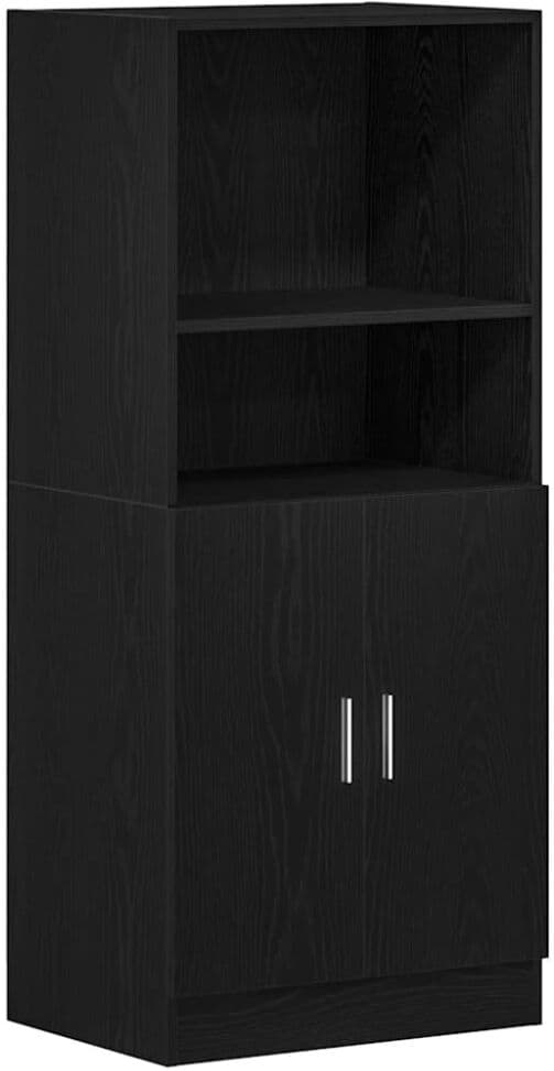 Helloshop26 Armoire de cuisine noire 57 x 42 x 132 cm bois marron Noir 57x132x42cm