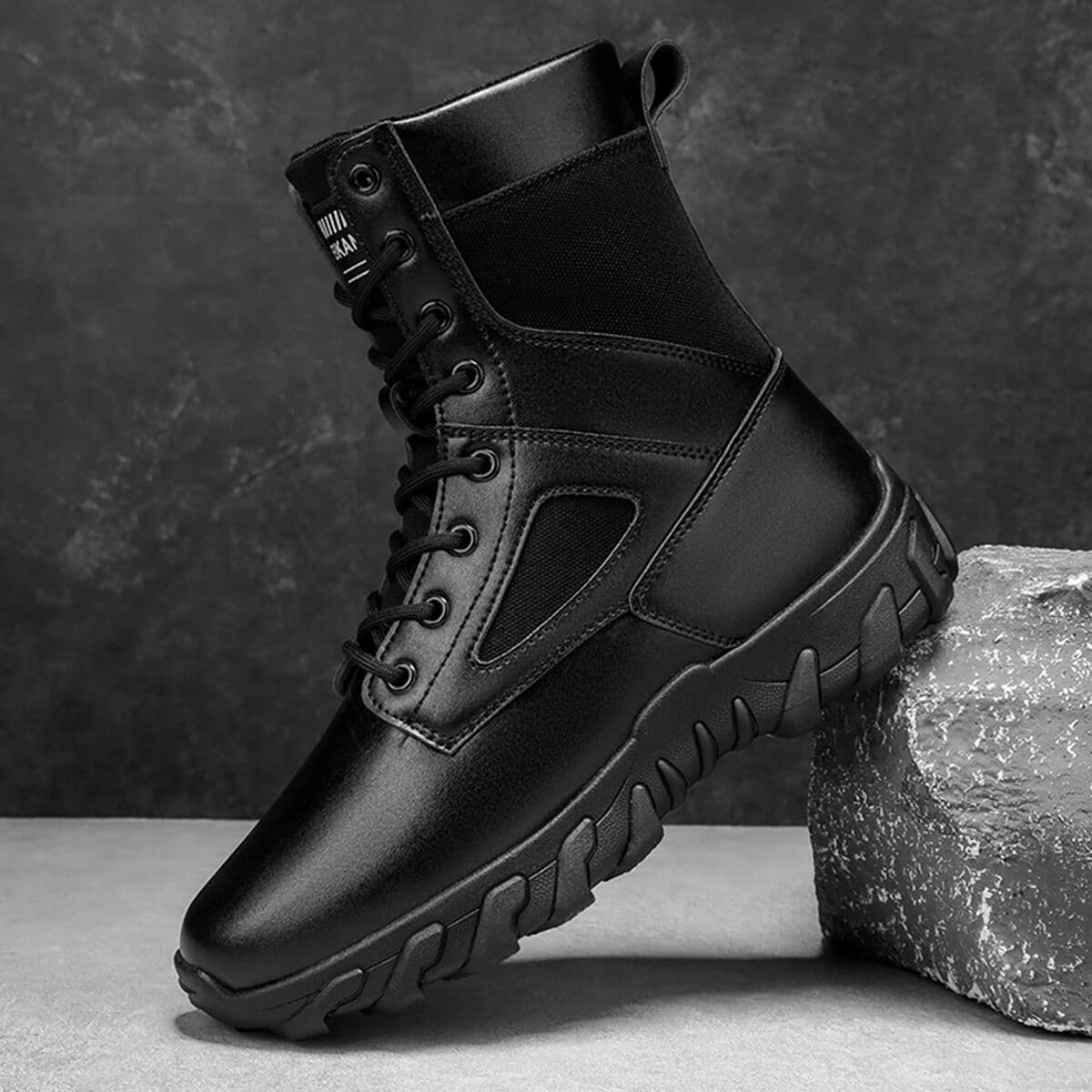 NONE Men's High Top Boots, Casual Sports Shoes, Outdoor Camouflage, Wear-Resistant, Trendy and Fashionable Men's Boots
