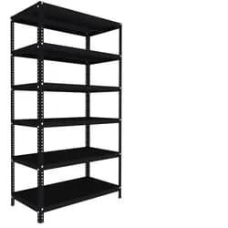 Geschraubtes Lagerregal Biedrax 40 x 150 x 200 cm, Schwarz, 6 Fachböden, Fachlast 150 kg pro Fachboden