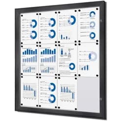 Schaukasten 12x A4 anthrazit RAL7016 Alu Infokasten Plakatschaukasten wetterfest aussen 12xA4 Schaukasten anthrazit