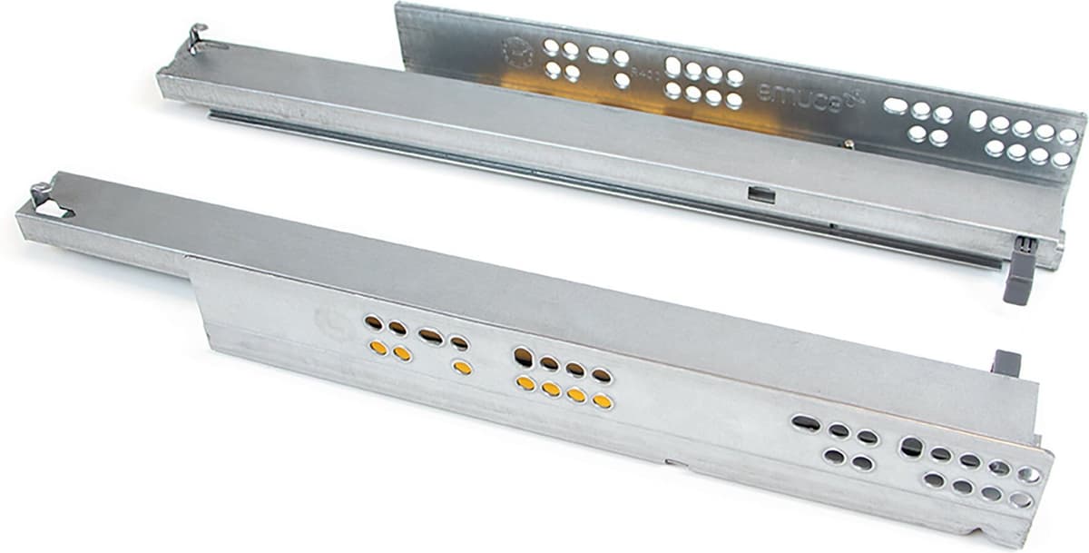 emuca Guide a Scomparsa Silver per Cassetti ad Estrazione Totale P350 Zincato Bianco Acciaio ...