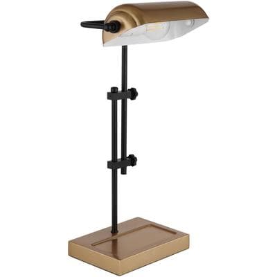 GLOBO LIGHTING Schreibtischlampe "MARID", gold (goldfarben), 1, H: 50cm, 1 Stk., Leuchten, Klassische Schreibtischleuchte, Antik-look Tischleuchte, Bankerlamp, Schreibtischlampe