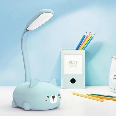 United Cartoon Cat LED Desk Lamp USB Rechargeable Eye Protection Reading Lamp blue