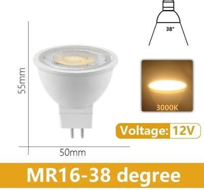 Uplift Picks 420PCS MR16 GU5.3 LED Spotlight Bulbs 12V Low Voltage 3W7W 38 Degree (3000k) 3 W 4 Pcs