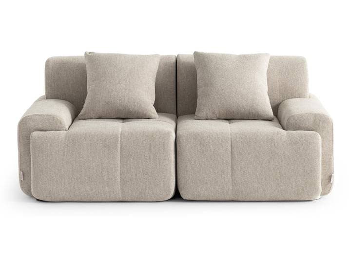 MILYSOFA SOFAMOUS Modulares Sofa, gerade, 2-Sitzer, Chenille-Stoff, Sandbeige