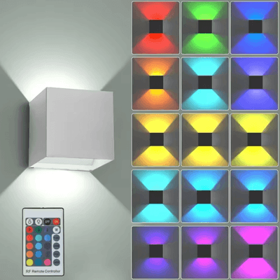 Inspire Curations 3W RGB Remote Control Up Down LED Wall Light white rgb abs Plastics