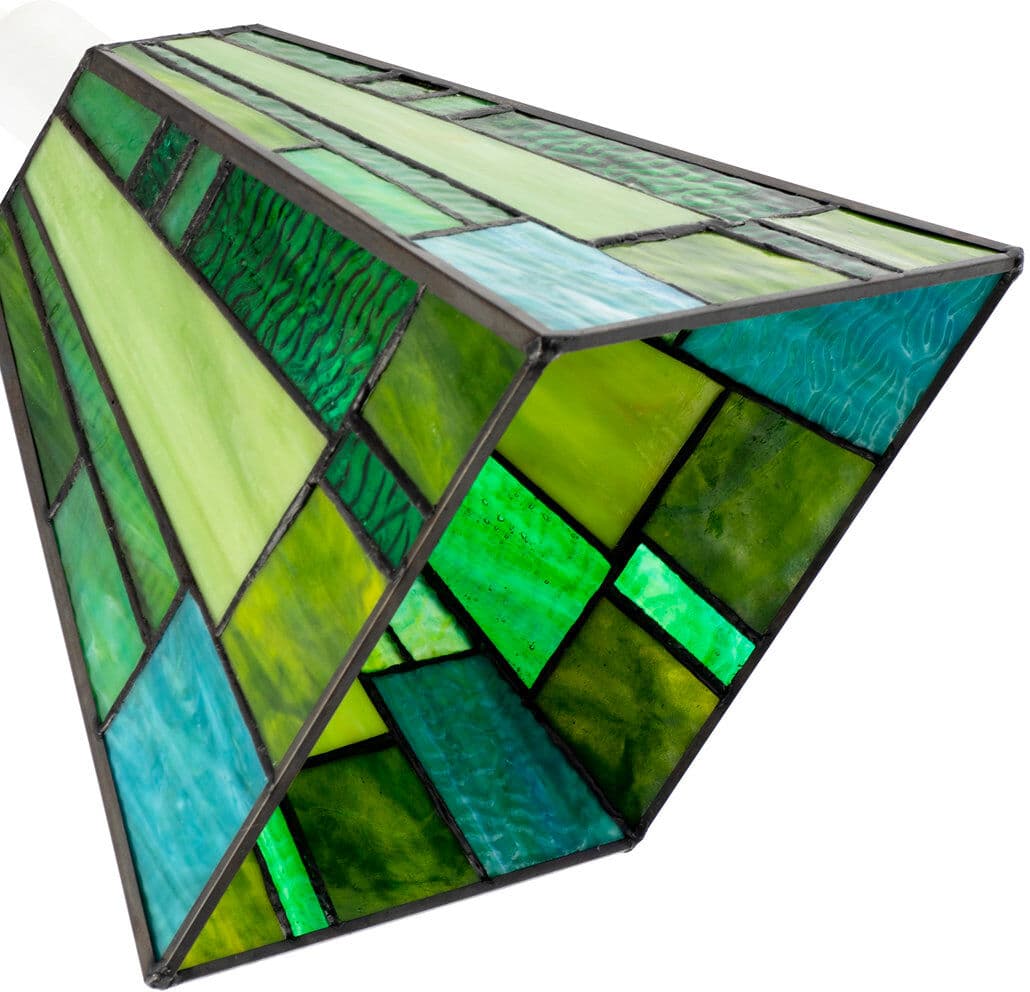 17 Stories 18 cm H Square Glass Pendant Shade ( Screw On ) Green 18cm H X 20cm W X 20cm D