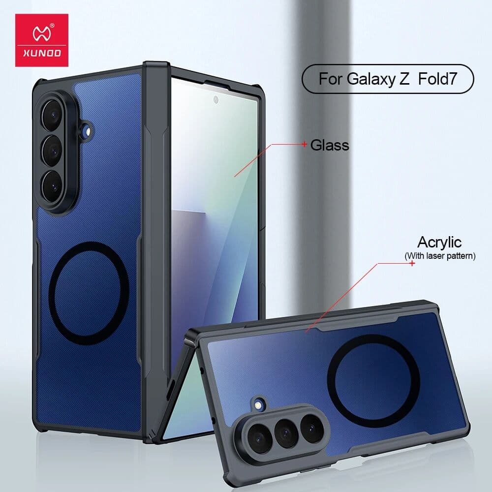 Xundd For Samsung Galaxy Z Fold 7 Magnetic Stand Case For Galaxy Z Flip 7 Magnetic Case Shockproof Phone Case Transparent Case