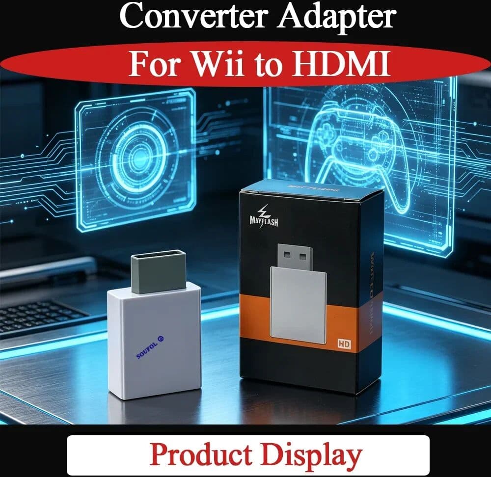 Royaldraid Mayflash For WII to HDMI Converter Adapter- 20P/1080P Video Output with 3.5mm Audio For TV/PC/Monitor/Projector Accessories