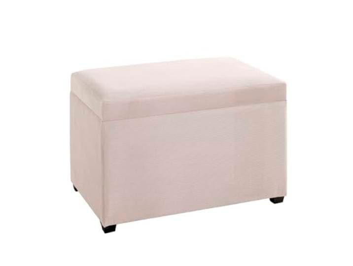 HAKU Kist crème, MDF, textielstof Koord - Maat: B 58 cm x H 42 cm x D 39 cm, Stijl: Modern