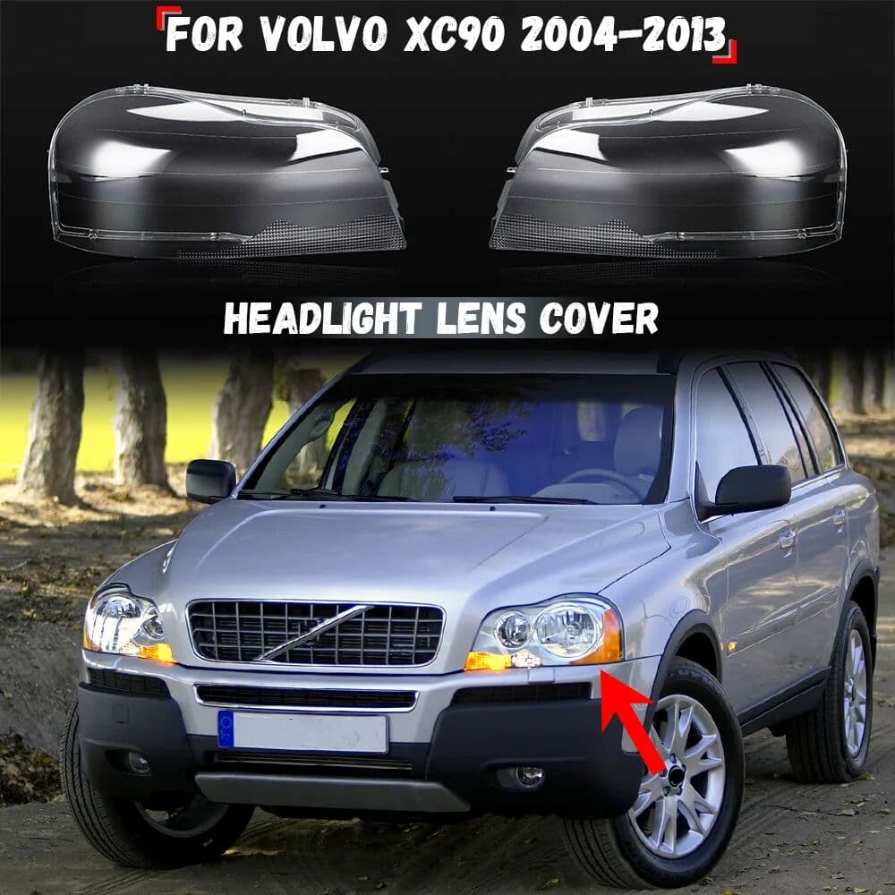NONE Car Front Headlight Lens Cover For Volvo XC90 2004-2013 Clear Headlamp Shell Transparent Lampshade Car Accessories