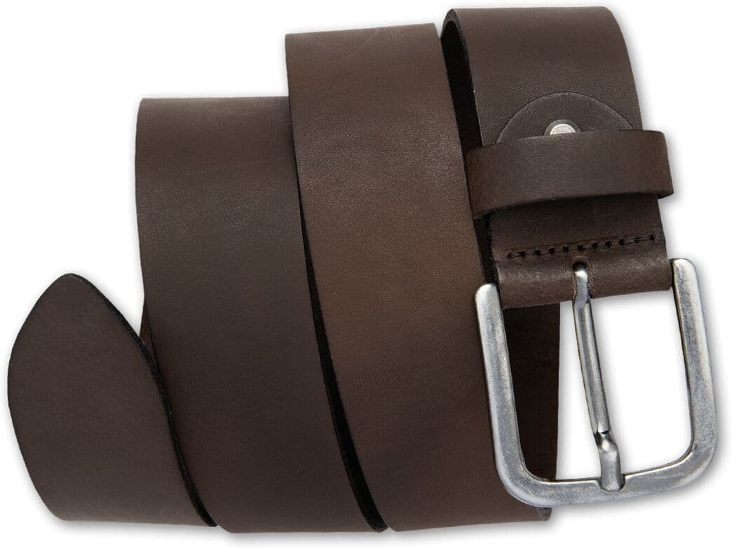Ledergürtel BERND GÖTZ "Ledergürtel mit silberfarbener Schließe", Herren, Gr. 95, braun (dunkelbraun), Rindsleder, Gürtel Ledergürtel