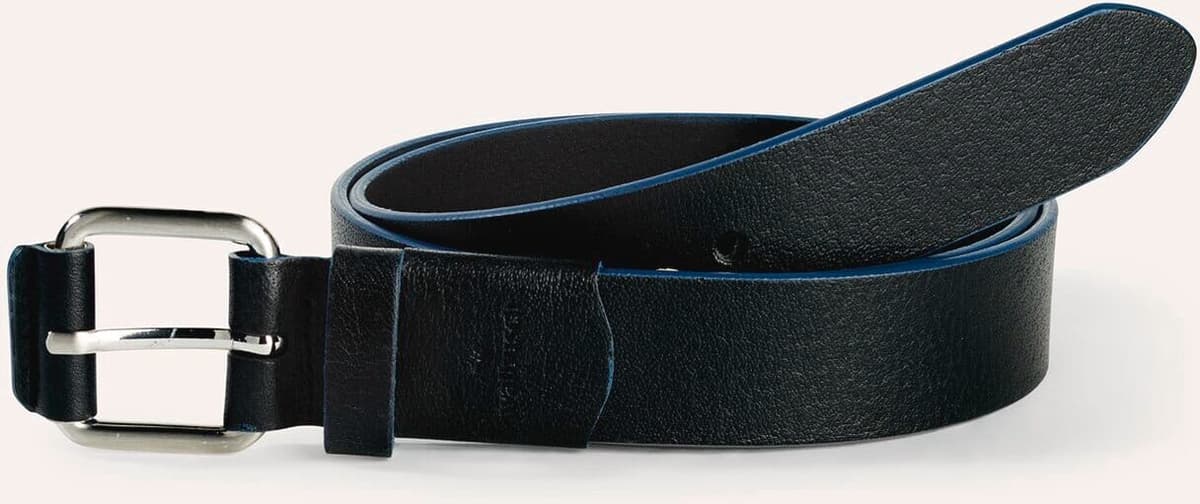 Walbusch Gürtel mit Farbkante, , Farbe Schwarz, 130 cm, hochwertiges Rindleder mit farbiger Kante Herren