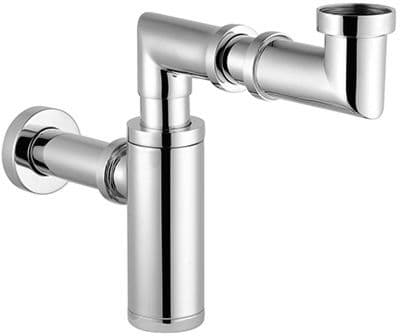 VitrA Raumspar-Siphon A45133 chrom, G 1 1/4, Abgangsrohr und Rosette