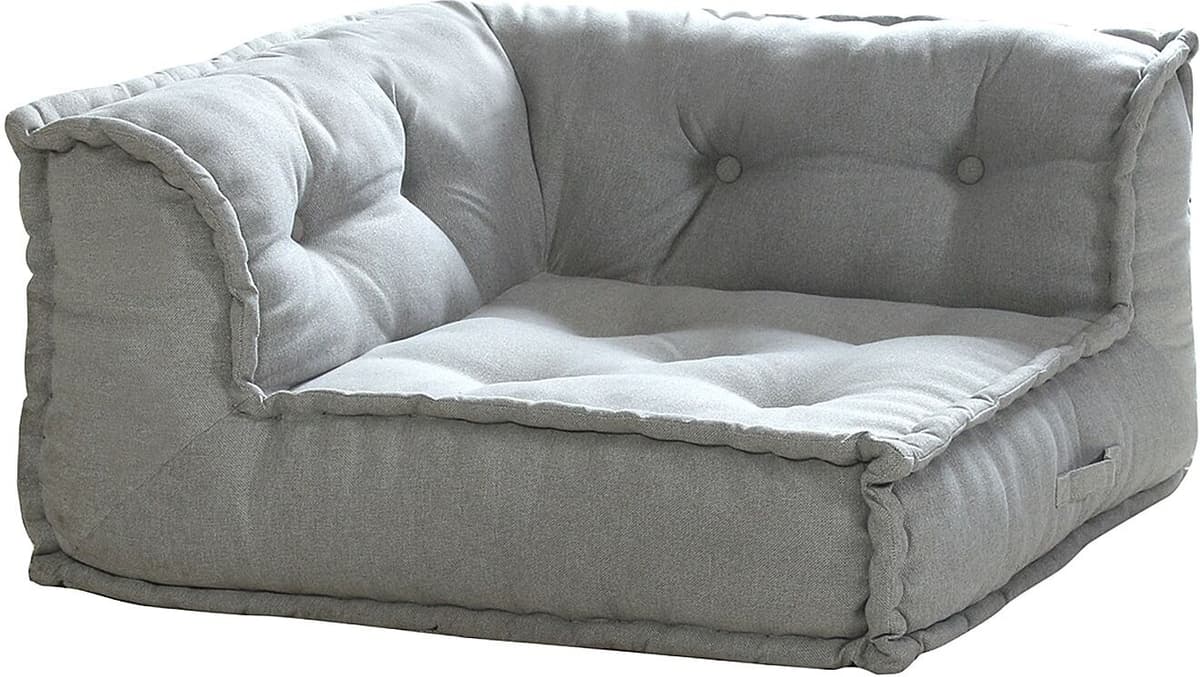 Vente-unique Grijze hoekfauteuil in stof DIROLA