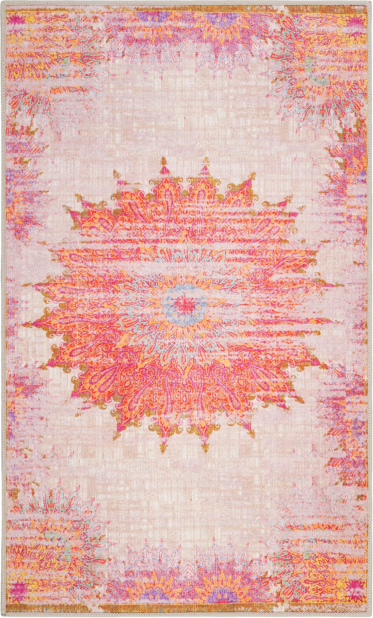 Badematte WECON HOME "Sleepwalker", bunt, H:6mm, Polyester, Badematten, Badematte, Vintage Orient Stil, Badezimmerteppich, waschbar