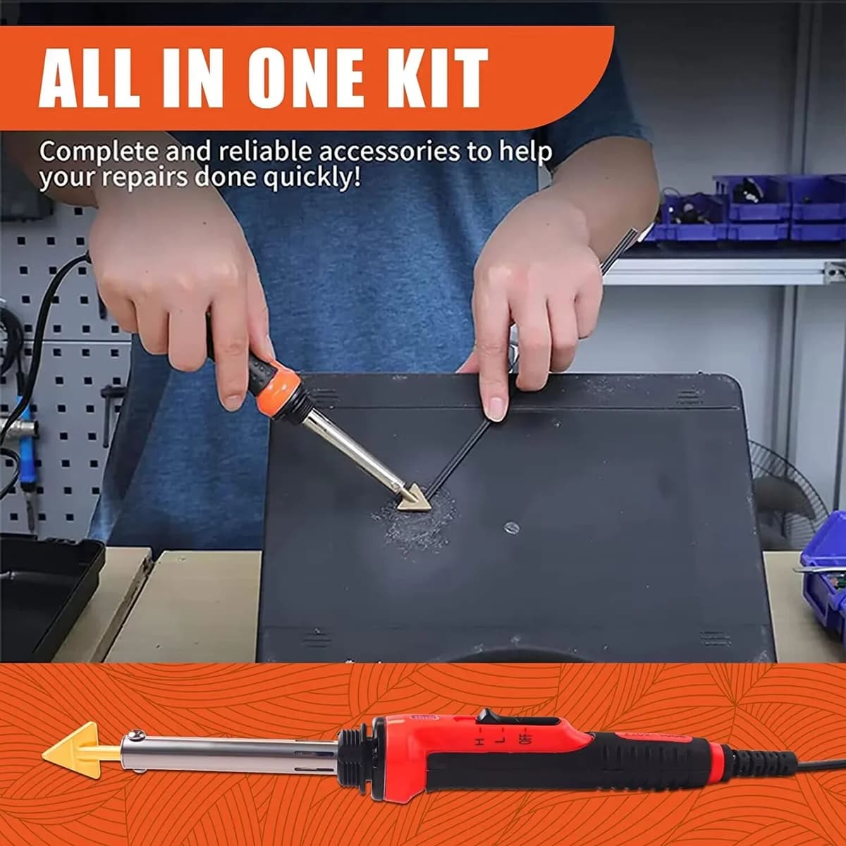 NONE 50W/100W Plastic Welding Repair Car Bumper Repair Soldering Iron Kit Temperature Controlled Soldering StationRepair Ironing Tool