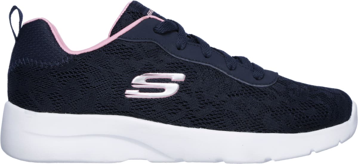 Sneaker SKECHERS "Dynamight 2.0 Homespun", Damen, Gr. 37, Textil, blau (navy, rosa), Schuhe Sneaker, Trainingsschuh, Laufschuh, Schnürschuh mit gepolstertem Schaftrand navy, rosa 37, Textil