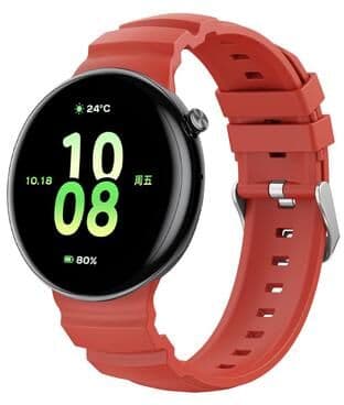 Everyday Crate Honor Watch Fit Ocean Silicone Watch Band Two Color Breathable Replacement Strap With Silver Buckle red