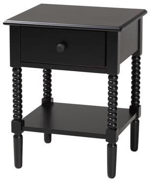 Baxton Studio Braith Farmhouse Spindle Wood 1-Drawer Nightstand