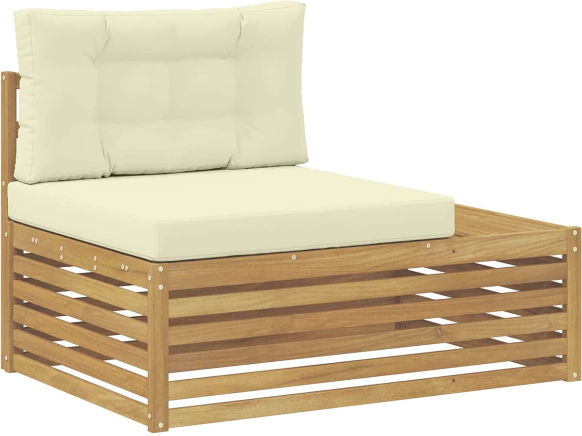 vidaXL Outdoor End sofa Bois d'Acacia Massif Blanc
