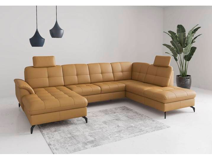 Wohnlandschaft SIT & MORE Zora , curry, T:212cm, Sofas, Wohnlandschaft