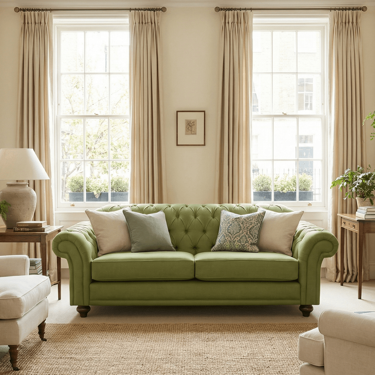 Sofa Style Chesterfield 3 Seat Sofa in Olive