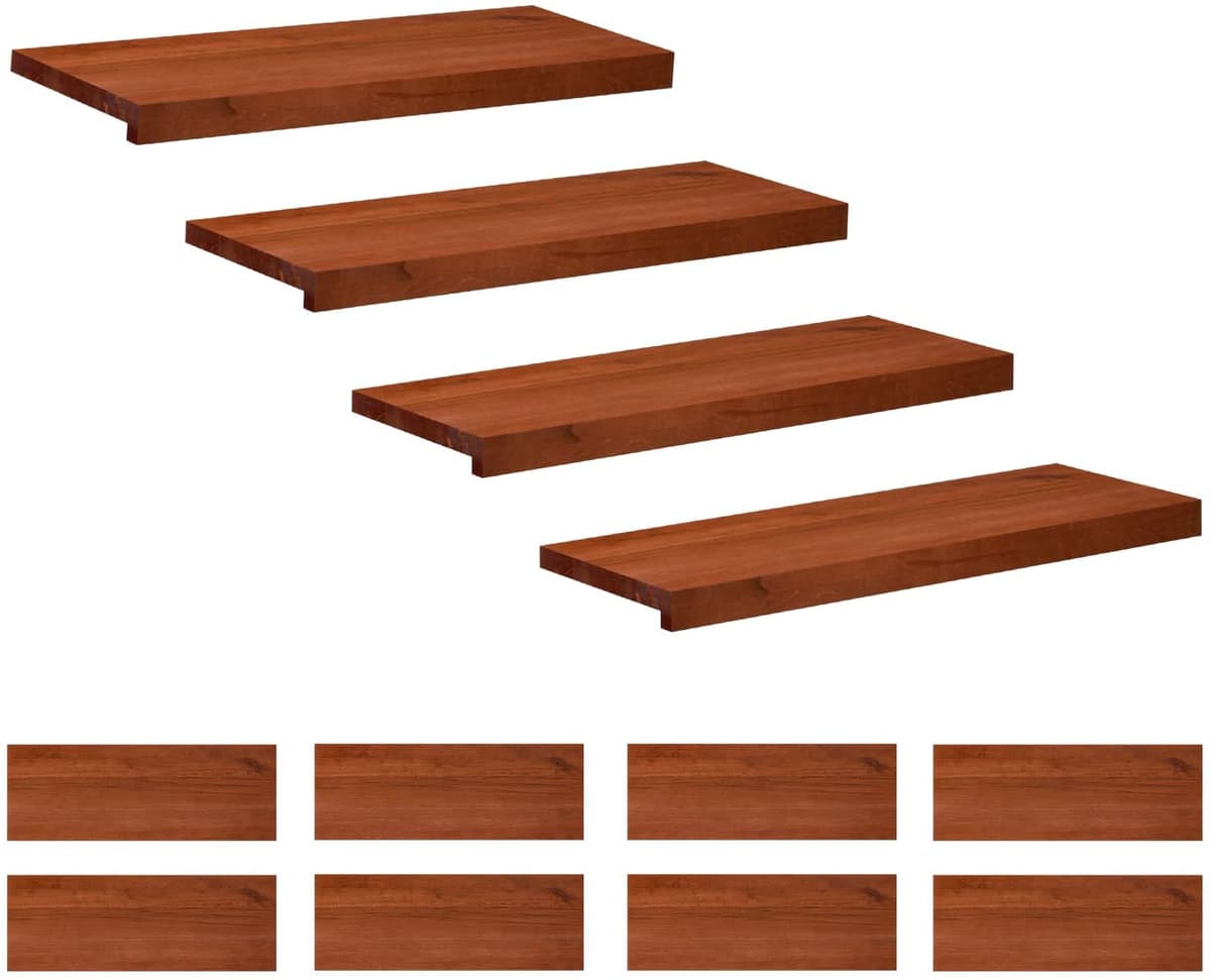 vidaXL Marches d'escalier 12 pc 70 x 25 x 2 cm Marron