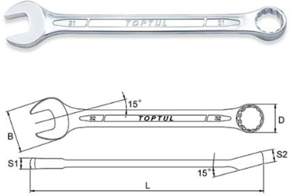 Schraubenschlüssel, Maulschlüssel TOPTUL 26 mm