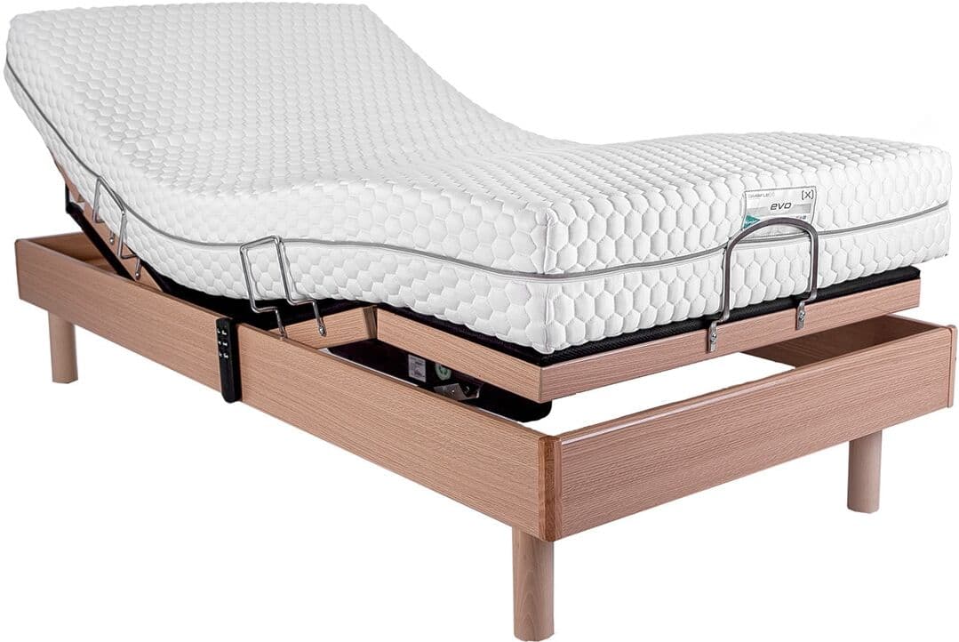 Dimaflex Conjunto colchón de viscoelástica y somier de madera EVO MOTOR 2 .  (Cama 150 x 190 cm) Roble