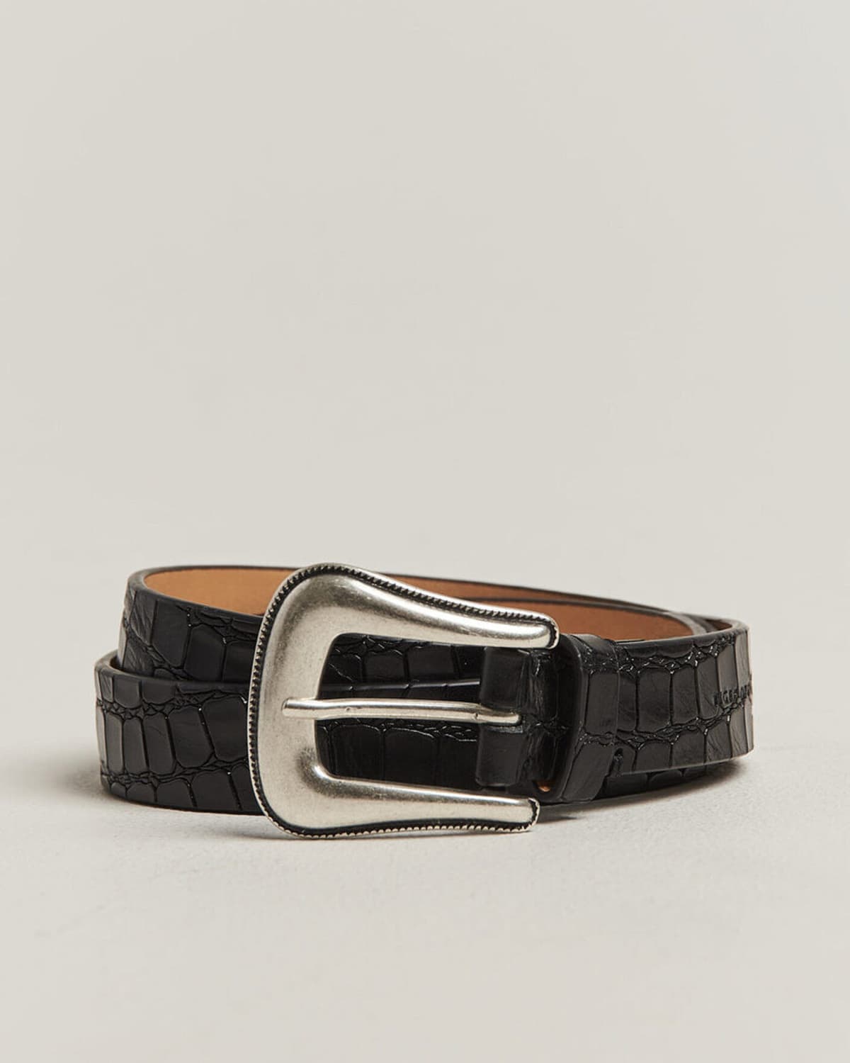 Tiger of Sweden Ecus Structured Leather Western Belt Black men 100 Sort