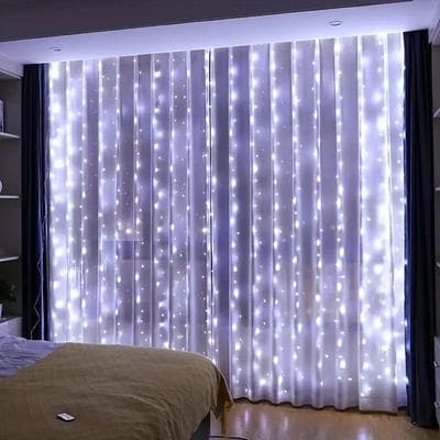 Uplift Picks GlowFalls LED Curtain Lights 3M 4M 6M USB Fairy Lights With Remote white 3mx1m 100leds usb