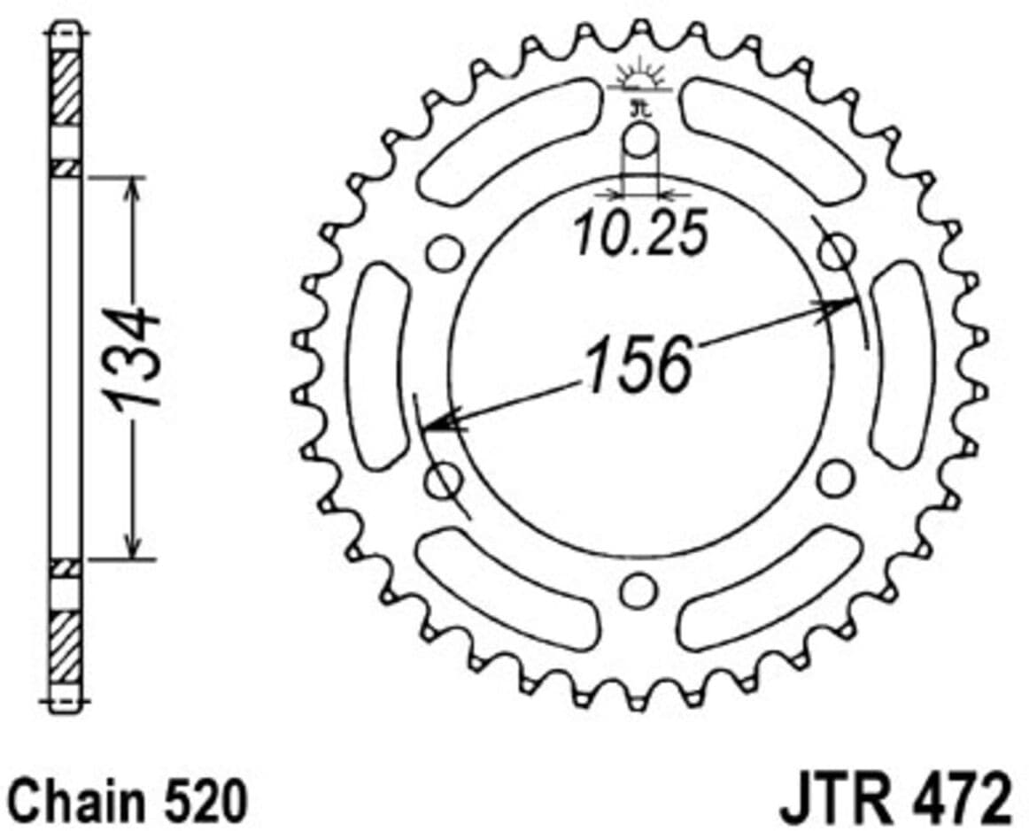 Sprocket Hjul Jt R472,41