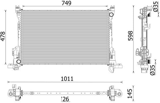 Mahle Kühler, Motorkühlung Cr 2637 000p Für Fiat Renault Reach
