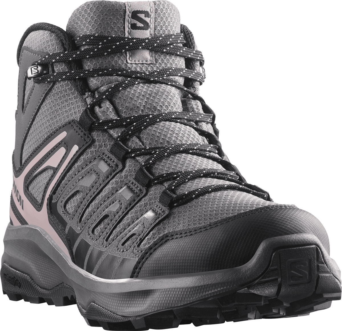 Wanderschuh SALOMON "EXTEGRA MID GORE-TEX W", Damen, Gr. 42,5, atmungsaktiv, grau (excalibur, nine iron, nirvana), Synthetik, Textil, Schuhe Wanderschuh, wasserdicht dank Gore-Tex Membrane excalibur, nine iron, nirvana 42,5, atmungsaktiv