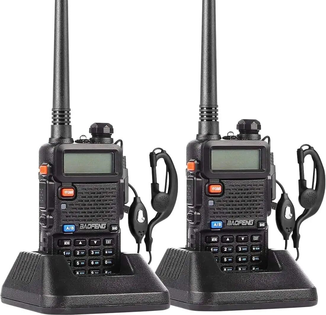 Original Baofeng UV-5R 5 Watt Ham Radio Handheld,Dual Band Two Way Radio 144-148MHz 420-450Mhz Walkie Talkie,1800mAh Battery