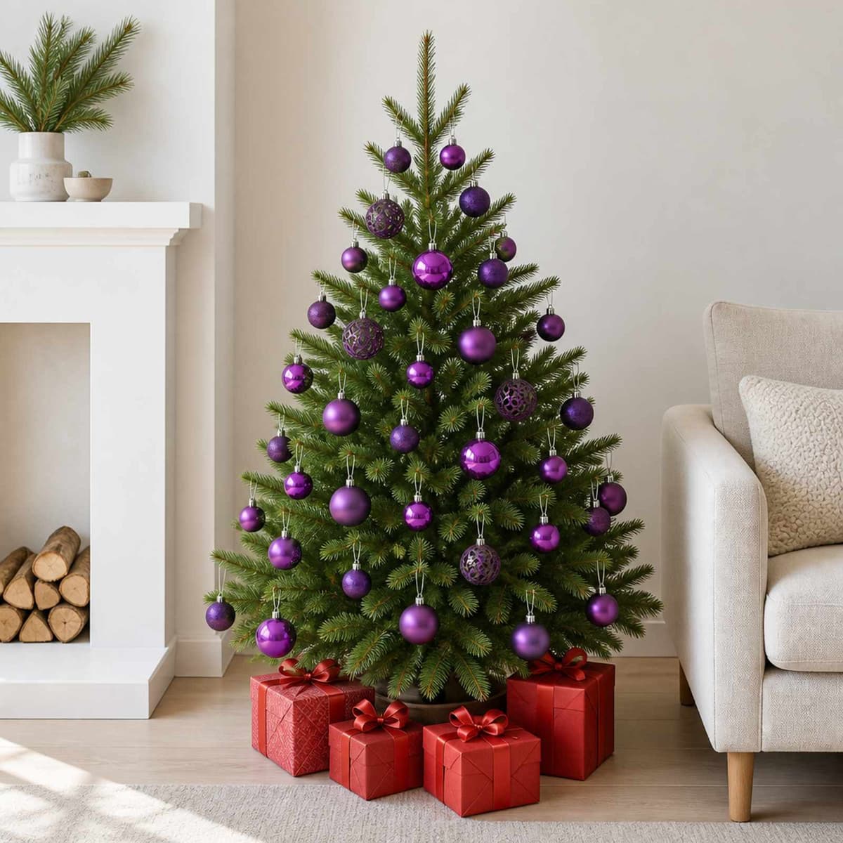 vidaXL Conjunto de bolas de natal 100 pcs roxo Púrpura