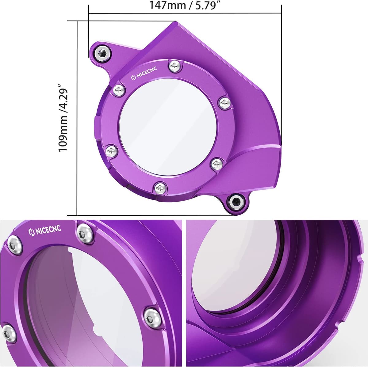 NICECNC For Surron Light Bee X For Sur-Ron Light Bee S L1E For Segway X160 X260 Motocross Transparent Motor Belt Pulley Cover