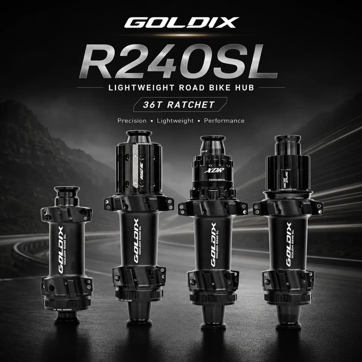 GOLDIX R240SL Ultralight Road Hub 24H 36T Ratchet Center Lock Disc Brake 260g HG XDR 11-12 Speed Bicycle Front Rear Wheel Hubset