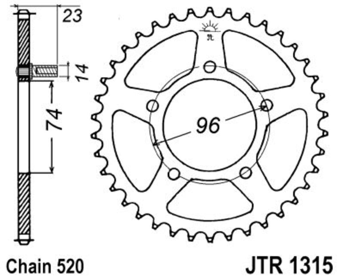 Sprocket Hjul Jt R1315,40