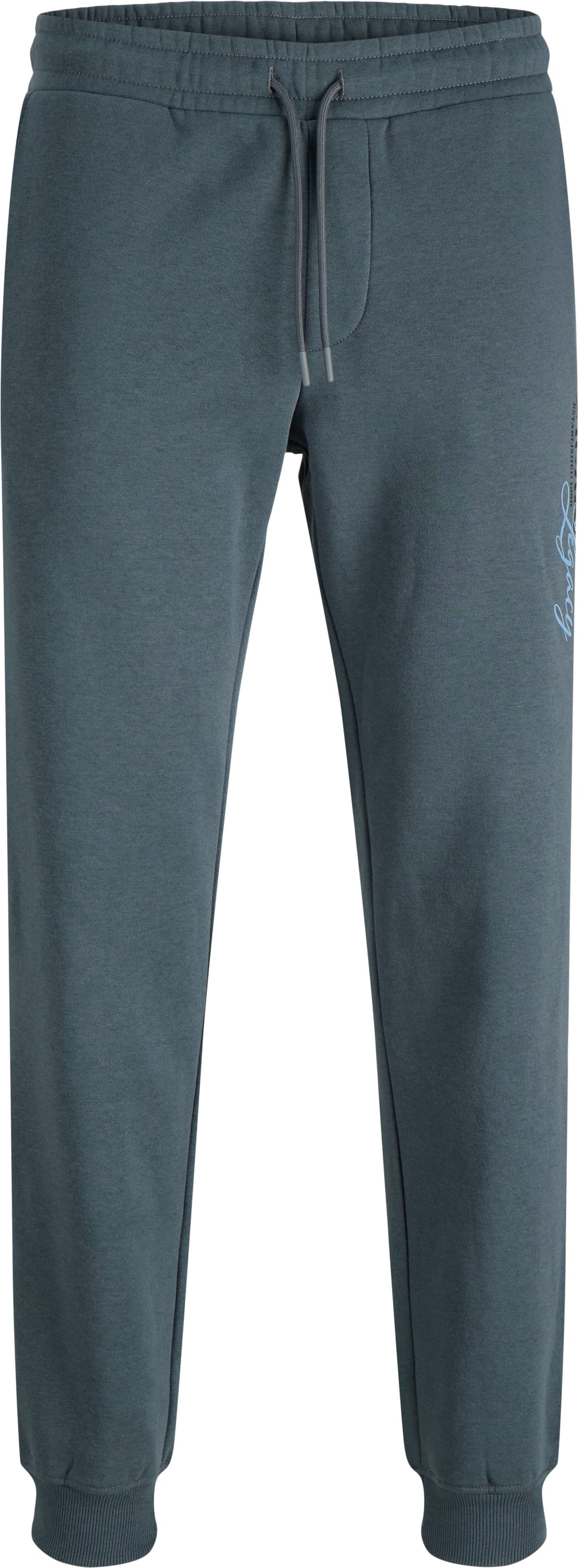Sweathose JACK & JONES "JPSTGORDON JADE SWEAT PANTS BF", Herren, Gr. XXL, N-Gr, blau (turbulence), angeraute Sweatware, Obermaterial: 65% Polyester, 35% Baumwolle, unifarben, regular fit lang, Hosen Sweathose, Materialmix, regular fit