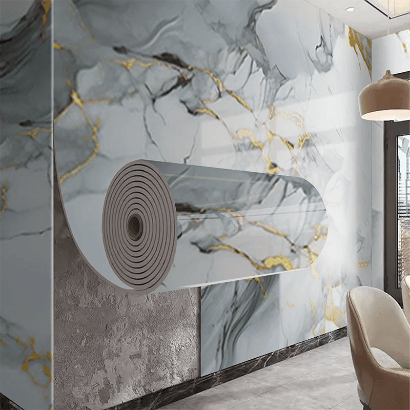 ctzsoop 40cm Decorative Waterproof Moisture Proof Anti Fouling Self Adhesive Wallpaper for Bathroom Kitchen Living Room Background Wall