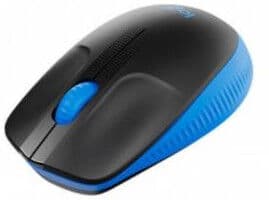 Logitech Maus M190 Wireless Wireless Schwarz Blau, Neu