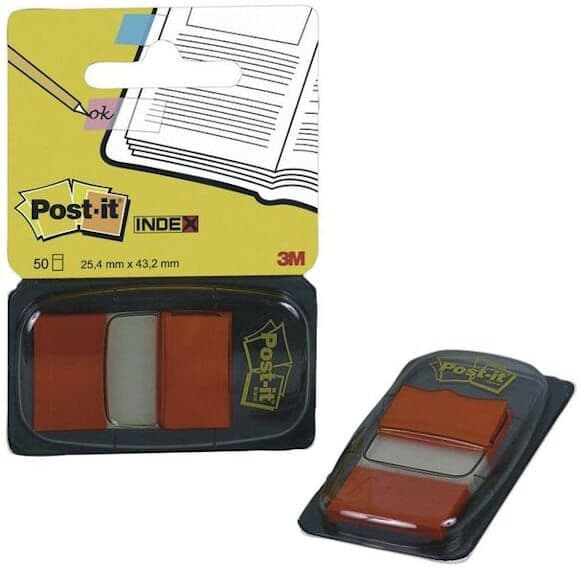 Index POST-IT 25,4x43,2mm orange 50/fp