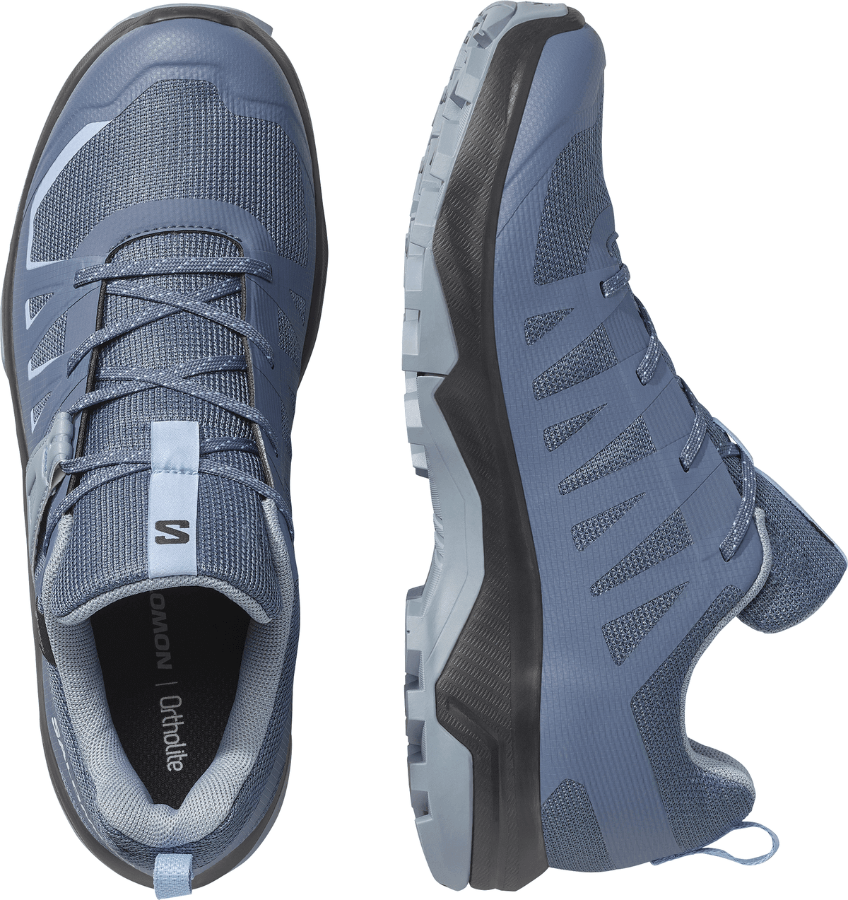 Wanderschuh SALOMON "EXTEND 2 GORE-TEX W", Damen, Gr. 43, grisaille, tradewinds, brunnera blau, Synthetik, Textil, Schuhe Wanderschuh, wasserdicht dank Gore-Tex Membrane grisaille, tradewinds, brunnera blau 43