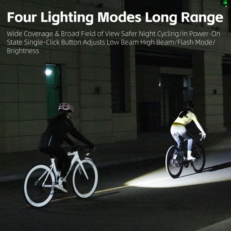 WEST BIKING 1600LM Bike Mounted Headlight High-Brightness Wireless Remote Control IPX6 Cycling Frontlight Type-C Bike Headlight