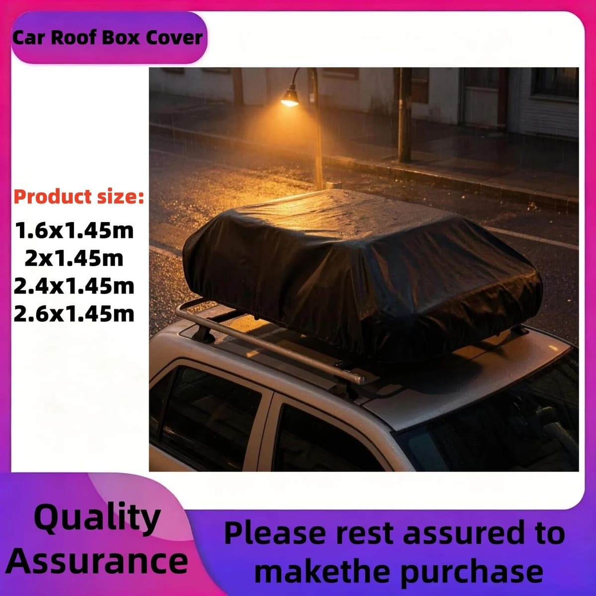 NONE Roof Box Cover,  Universal Fit for Thule, Perflex, Yakima Brands, Made of Oxford Fabric, Features Waterproof, Dustproof