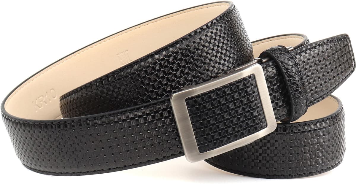 Ledergürtel ANTHONI CROWN, Herren, Gr. 90, schwarz, Rindsleder, Gürtel Ledergürtel schwarz 90