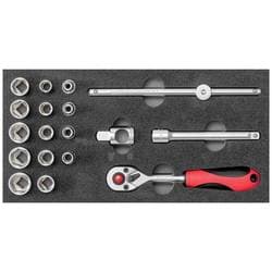 Gedore Steckschlüsselsatz metrisch 3/8 (10 mm), 1/2 (12.5 mm) 18teilig R22150020